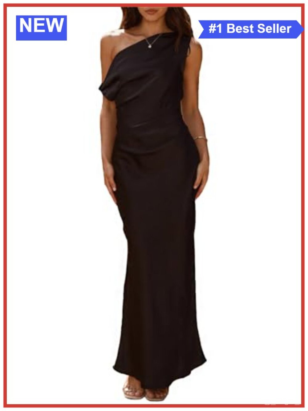 Satin Off Shoulder Maxi Dress Sleeveless Ruched Waist Formal
